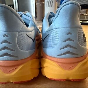 Hoka Sky Blue and Sunburst Athletic Shoes